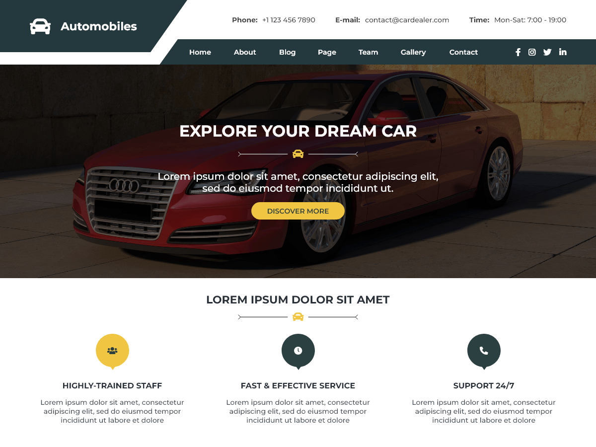 Auto Car Dealership theme screenshot