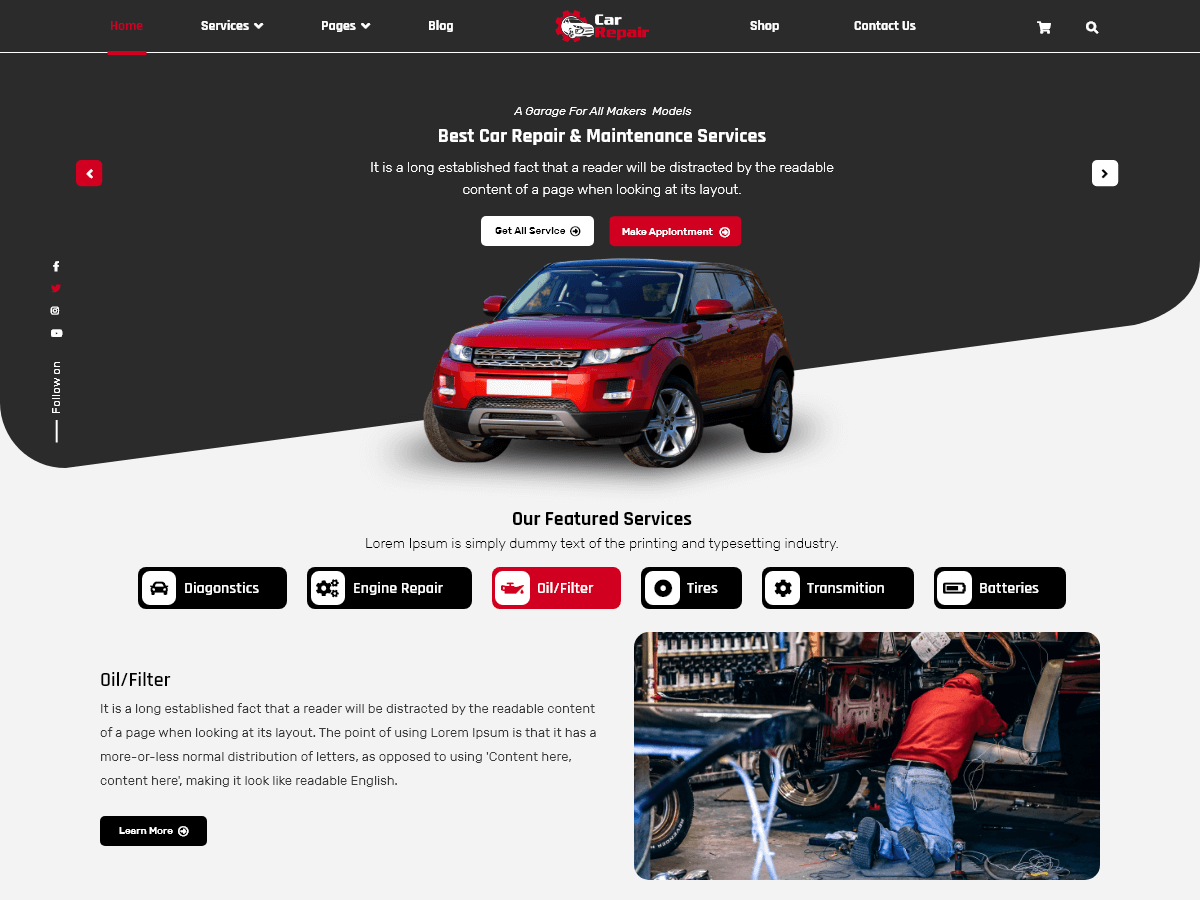 Auto Car Repair theme screenshot