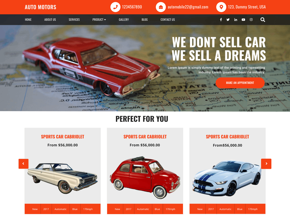 Auto Motors theme screenshot
