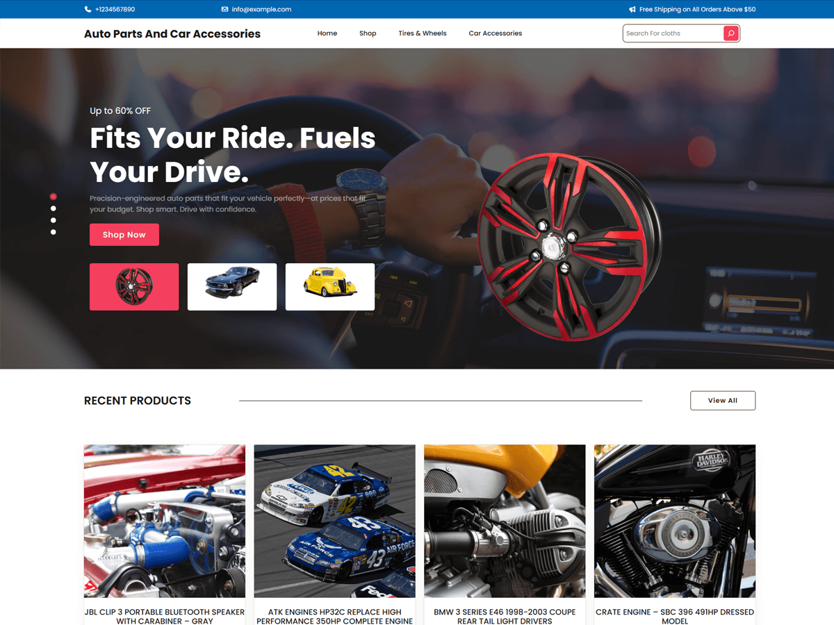 Auto Parts and Car Accessories theme screenshot