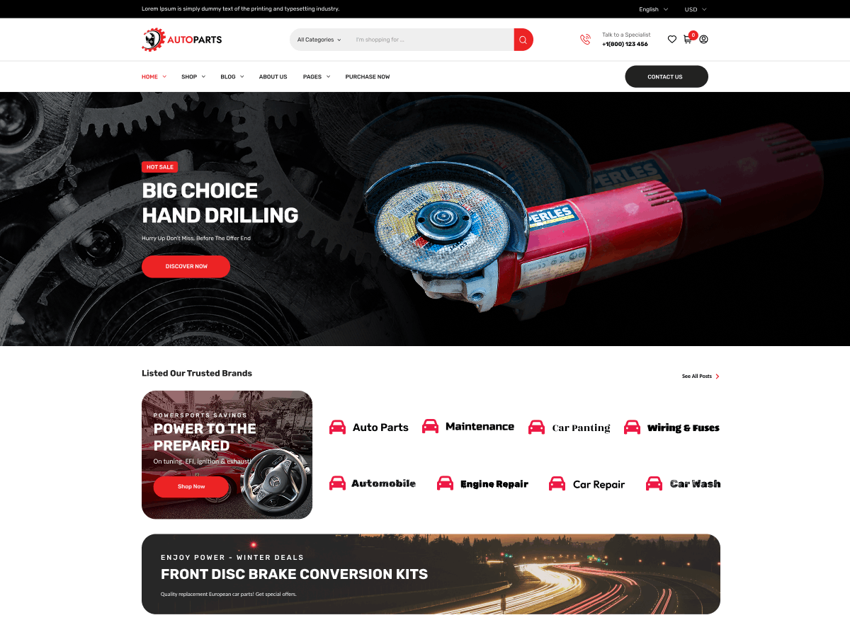 Auto Parts Supplier theme screenshot