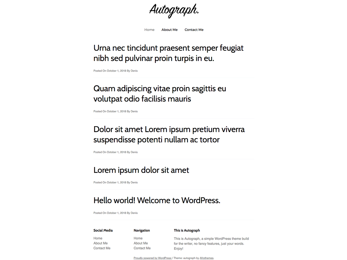 autograph theme screenshot