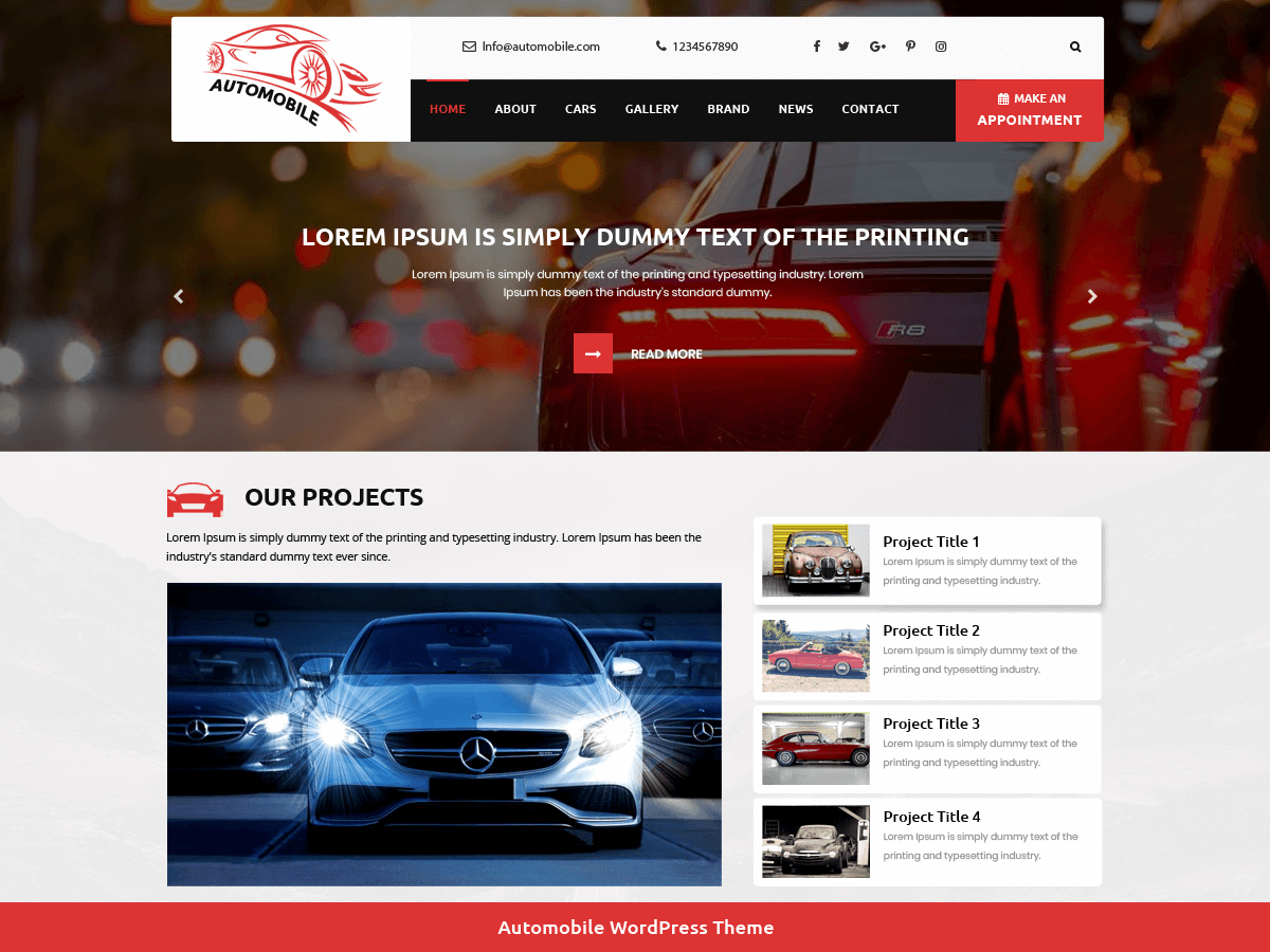 Automobile Car Dealer theme screenshot