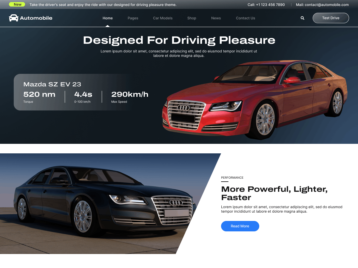 Automobile Car Shop theme screenshot