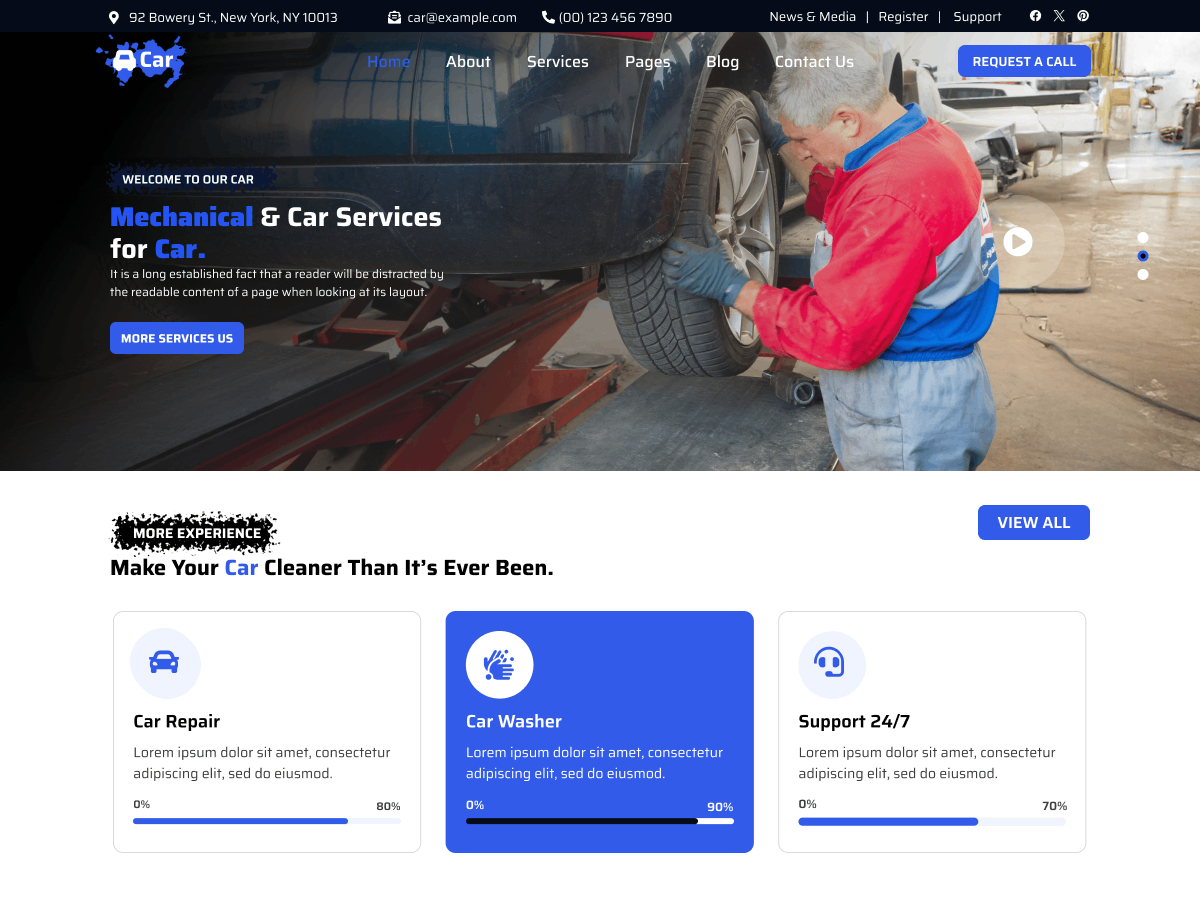 Automobile Detailing Shop theme screenshot