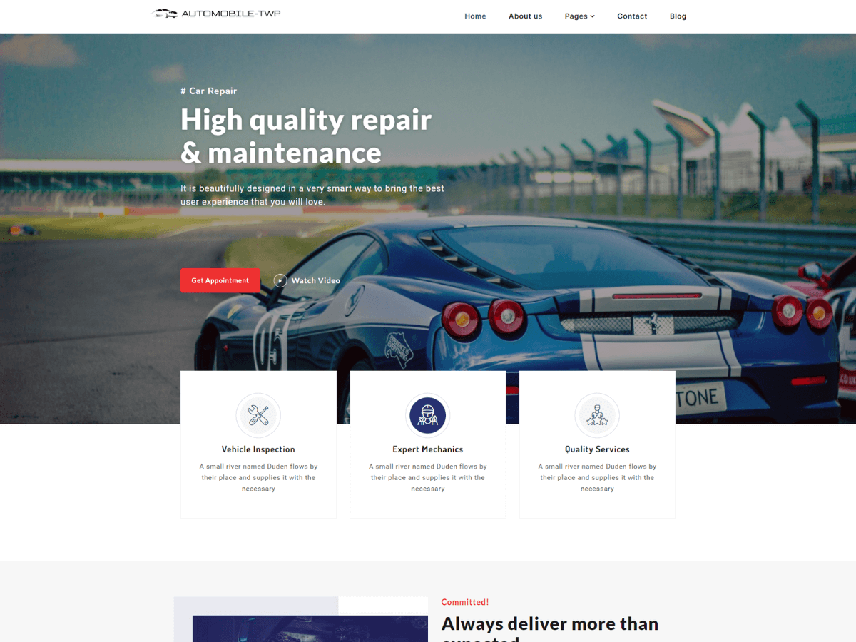 Automobile Elementor theme screenshot