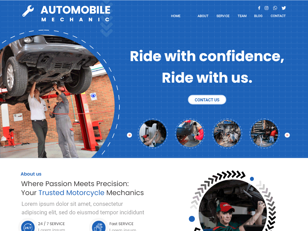 Automobile Mechanic theme screenshot