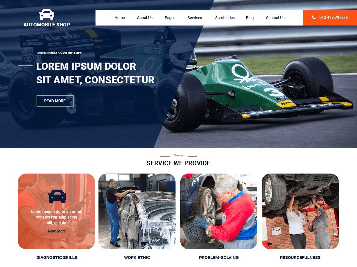 Automobile Shop theme screenshot