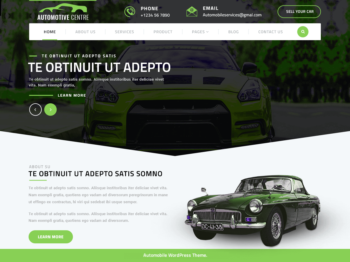 Automotive Centre theme screenshot
