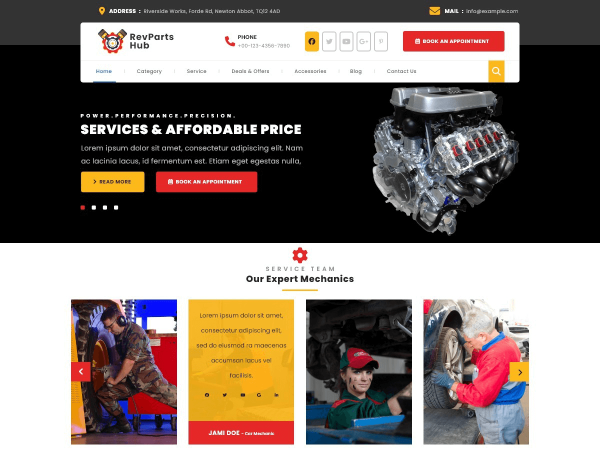 Automotive Parts theme screenshot