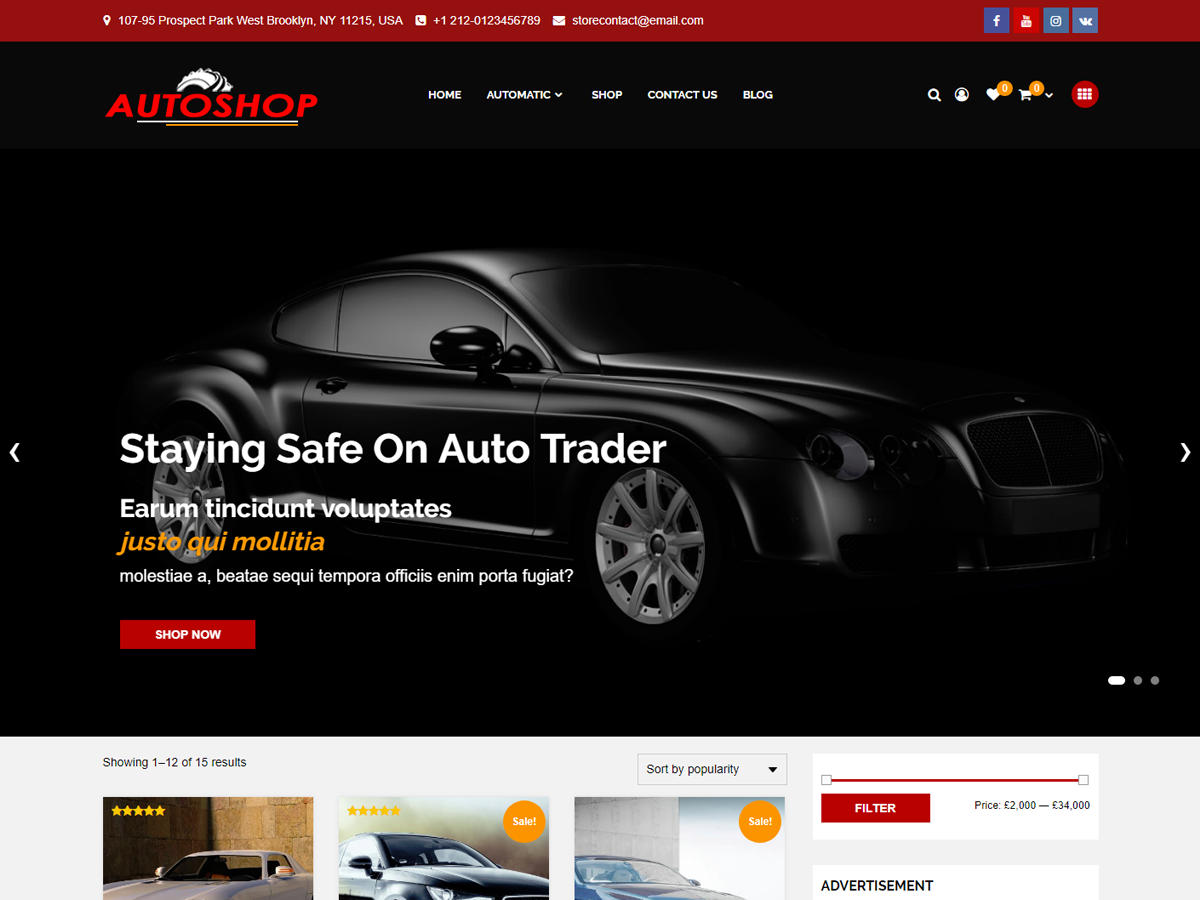 Autoshop theme screenshot