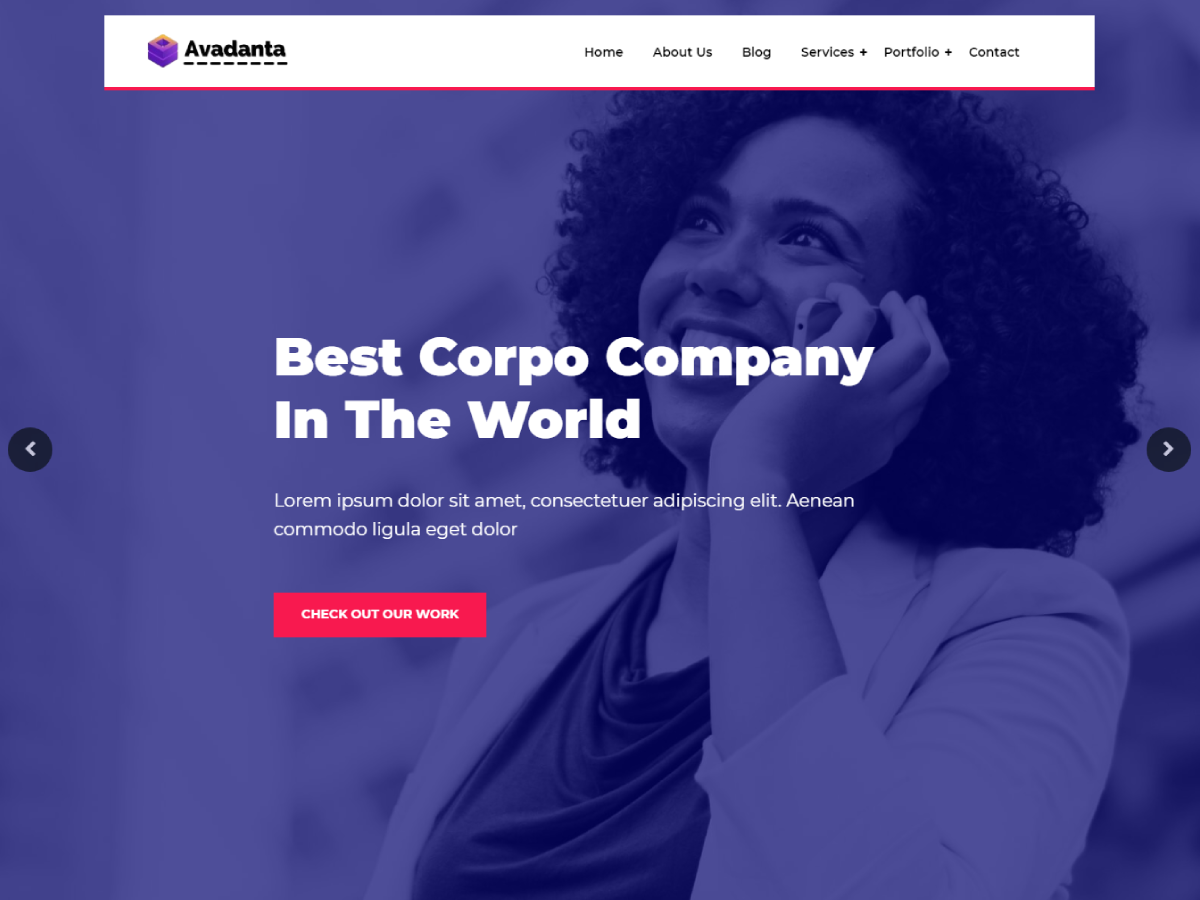 Avadanta Corporate theme screenshot