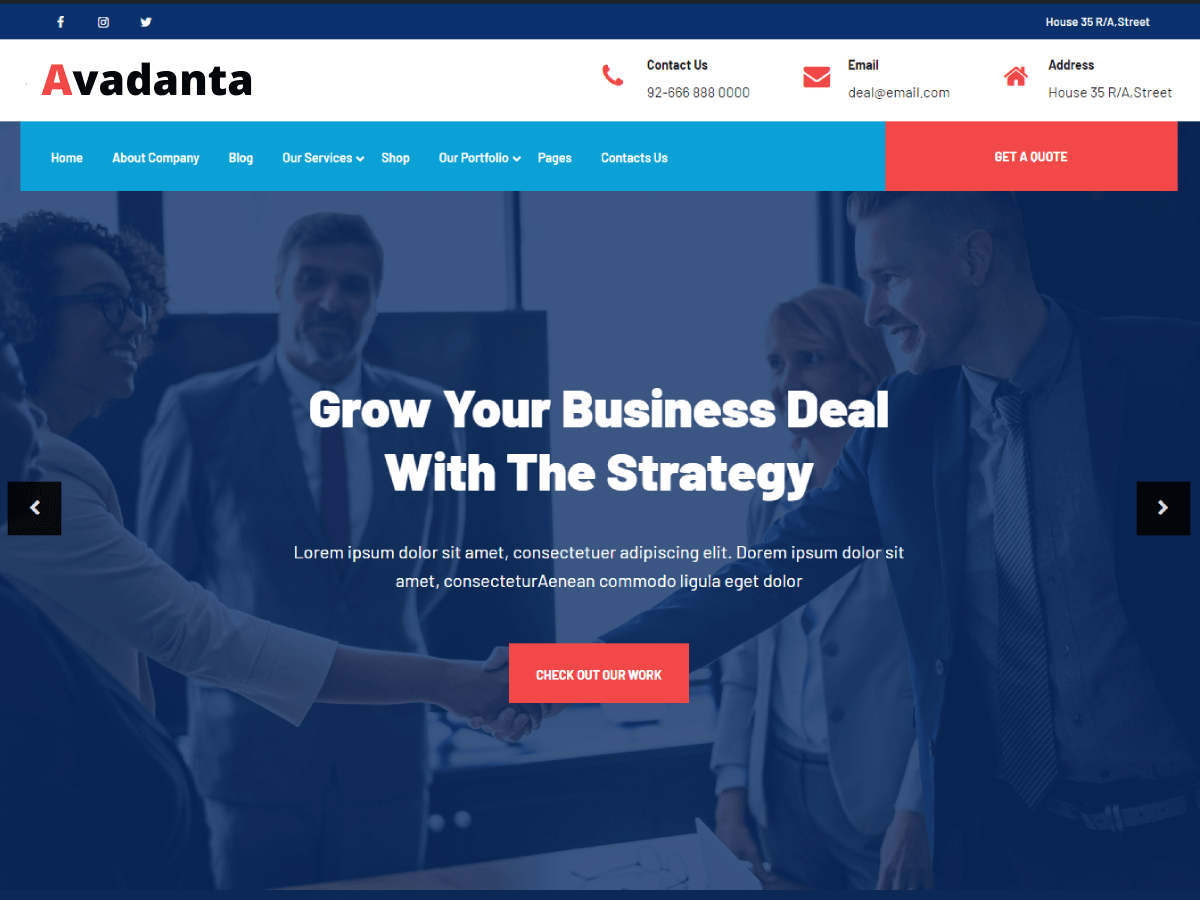 Avadanta Deal theme screenshot