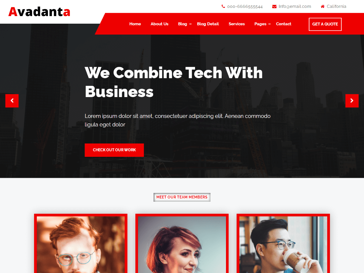 Avadanta Trade theme screenshot