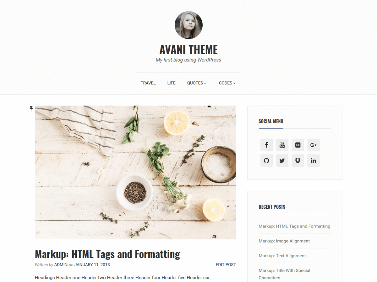 Avani theme screenshot