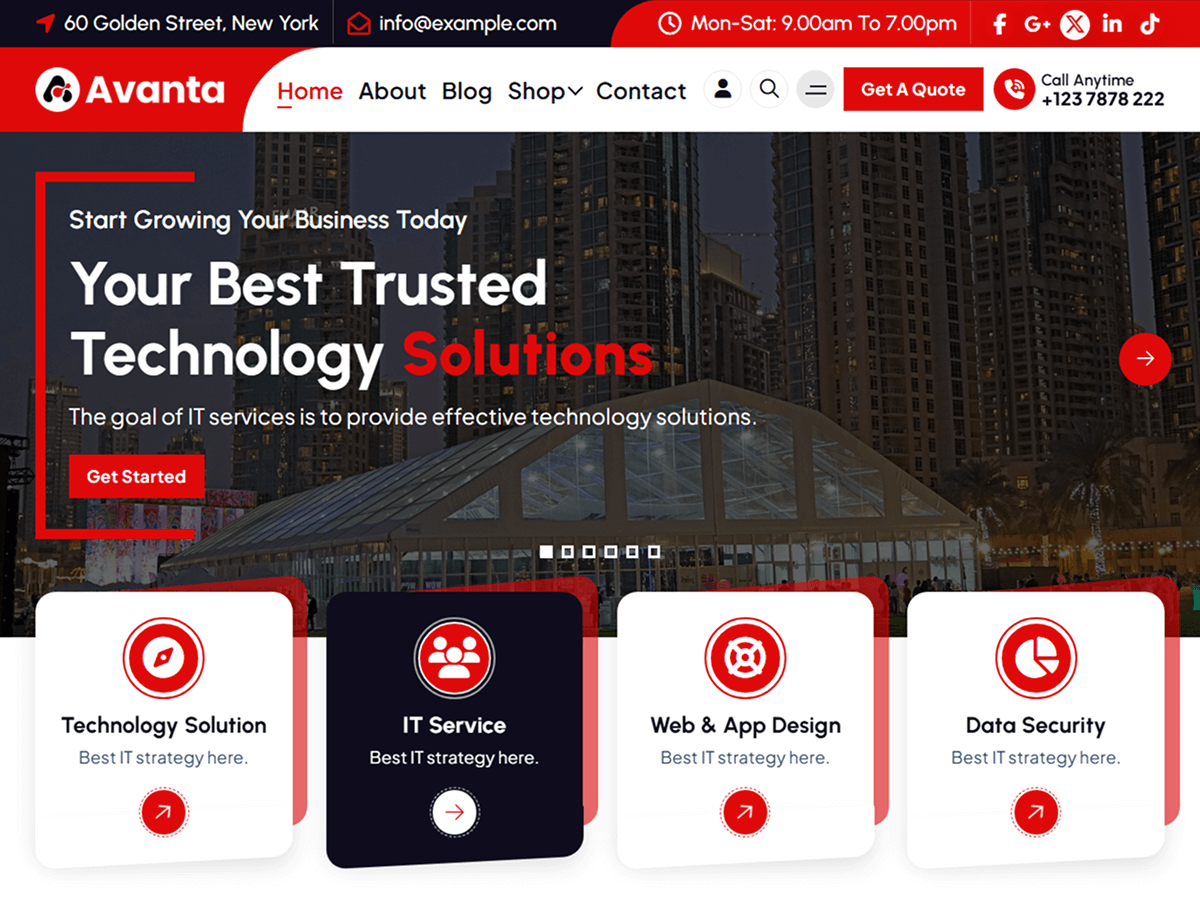 Avanta theme screenshot