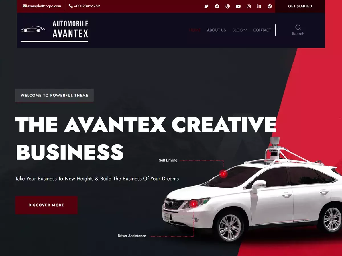 Avantex Automobile theme screenshot