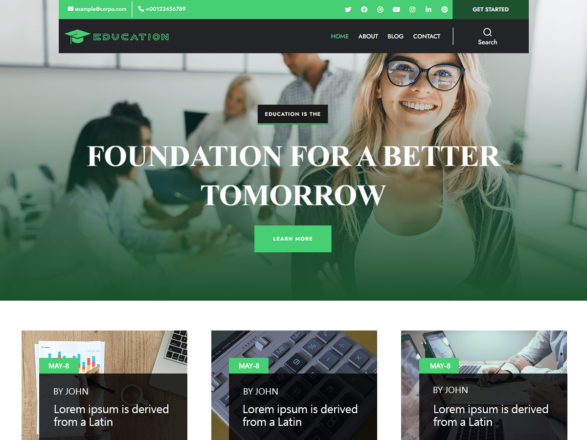 Avantex Education theme screenshot