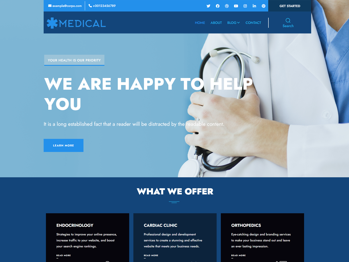 Avantex Medical theme screenshot