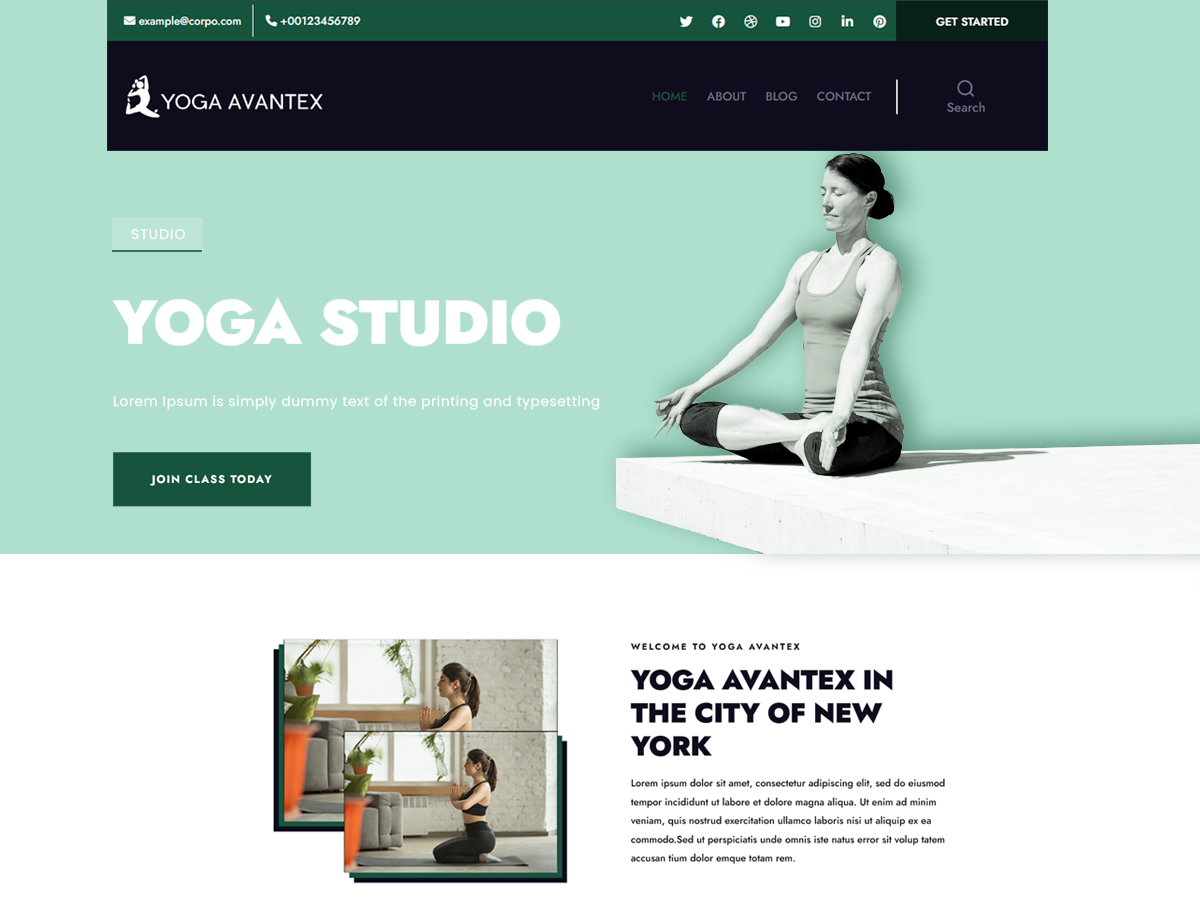 Avantex Yoga theme screenshot