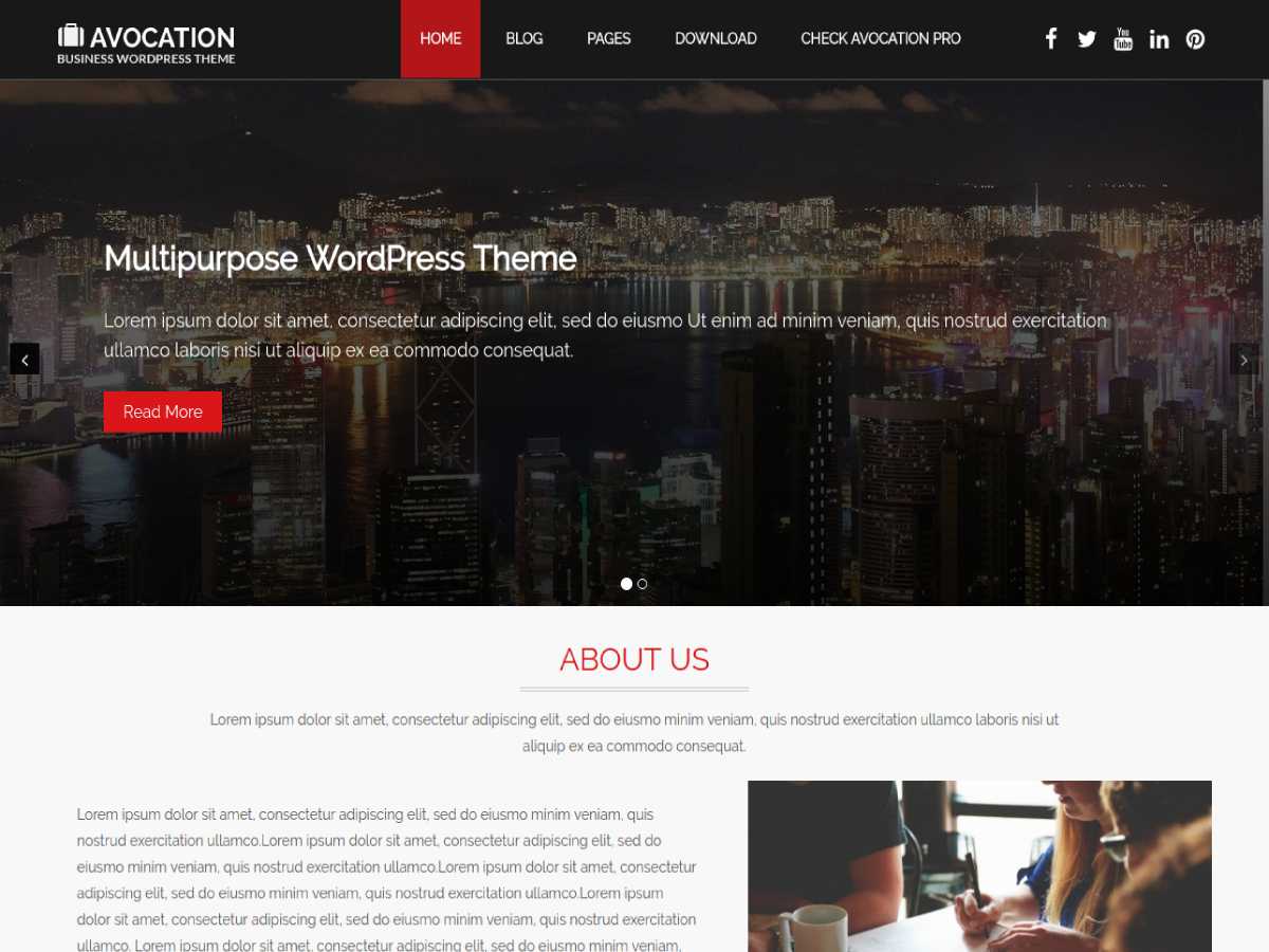 Avocation theme screenshot