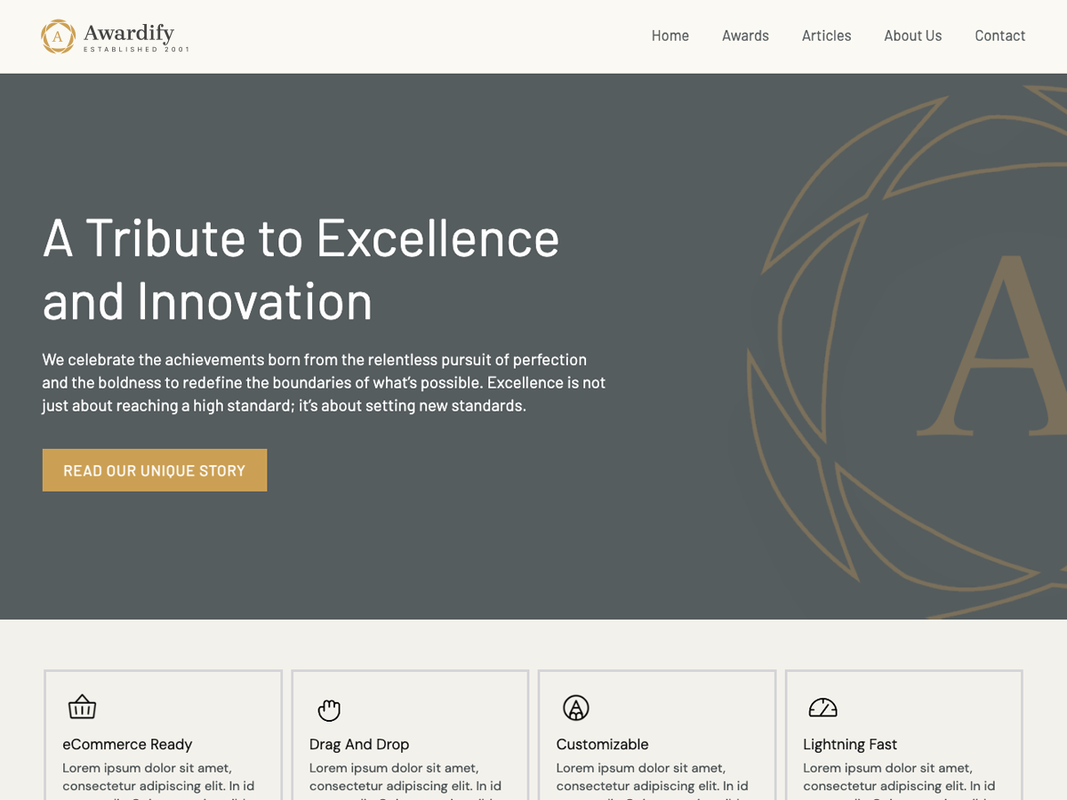 Awardify theme screenshot