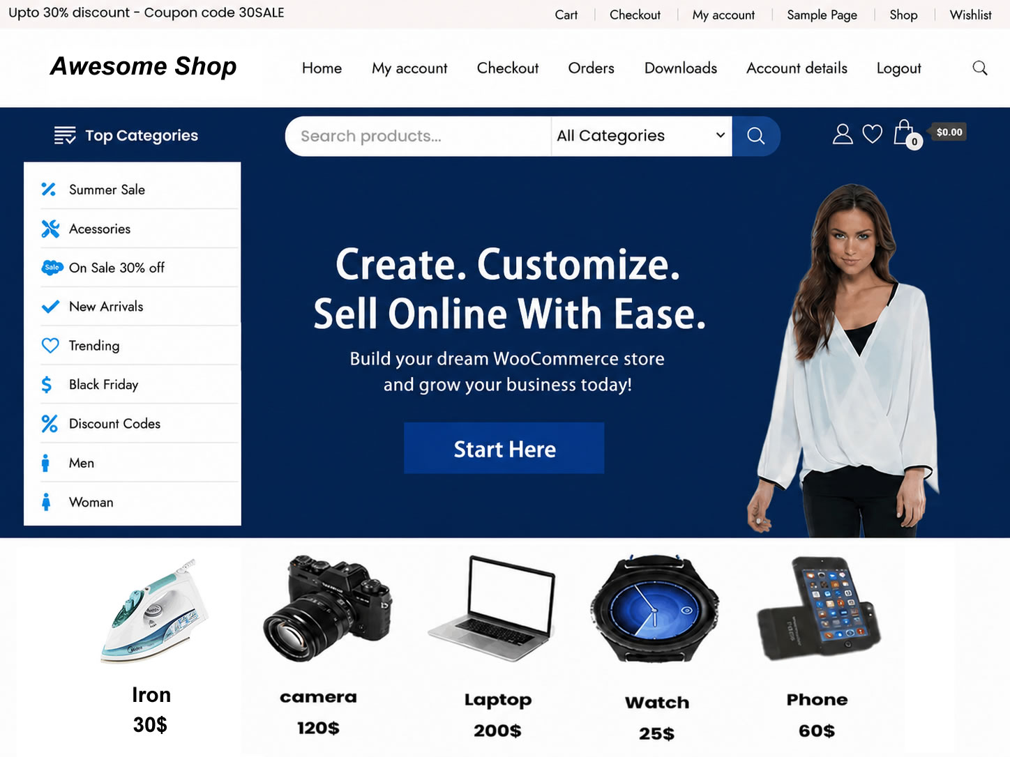 Awesome Shop theme screenshot