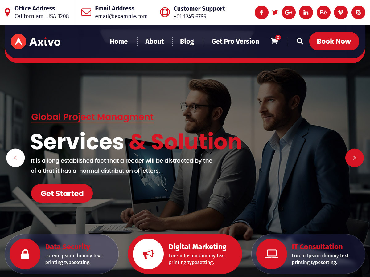 Axivo theme screenshot