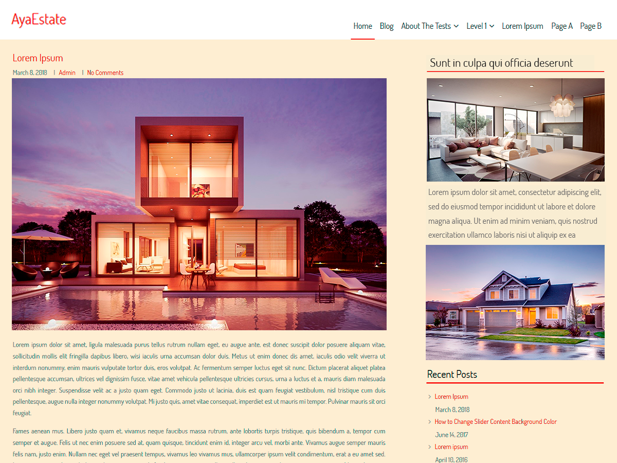 AyaEstate theme screenshot