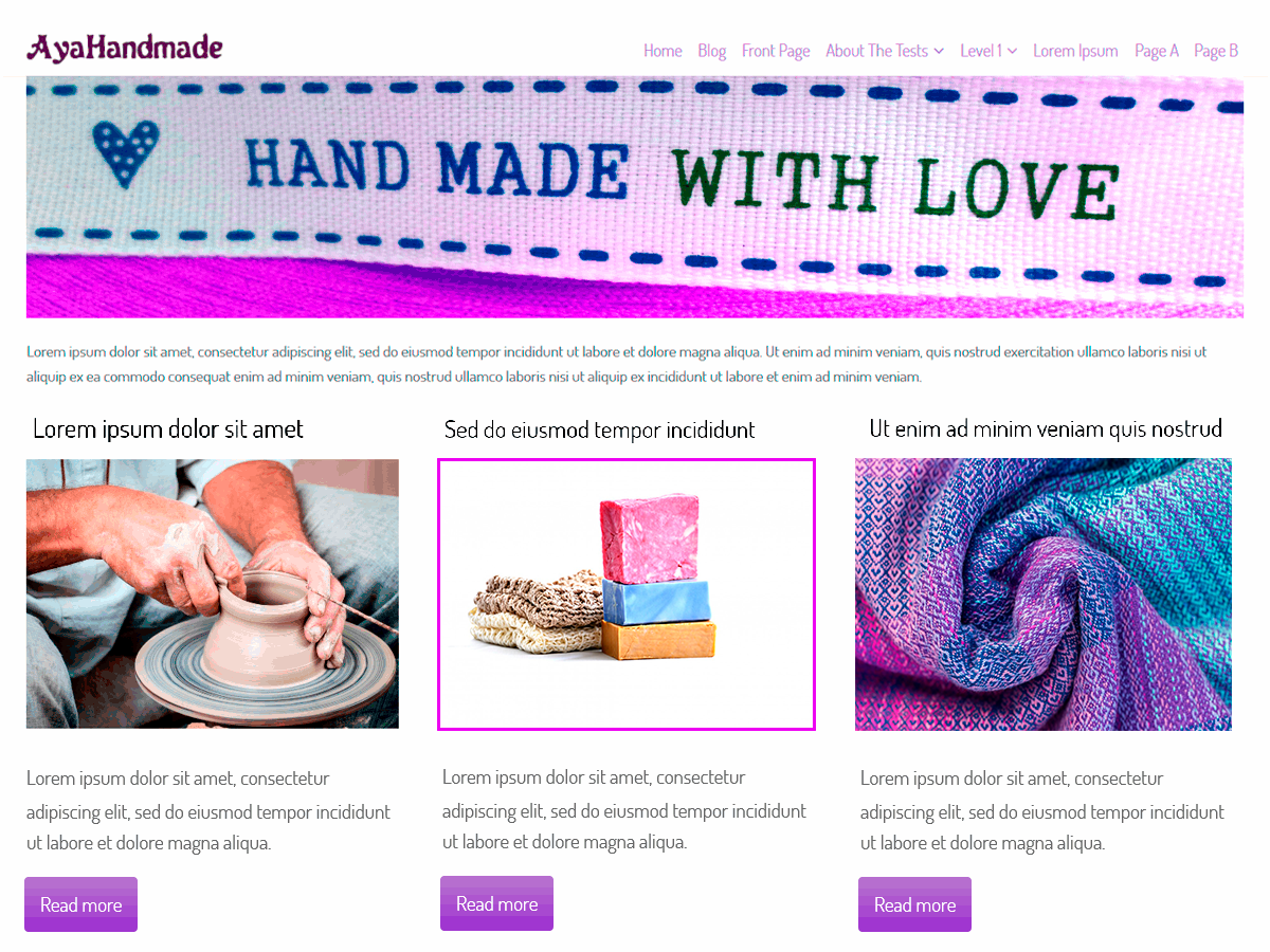 AyaHandmade theme screenshot