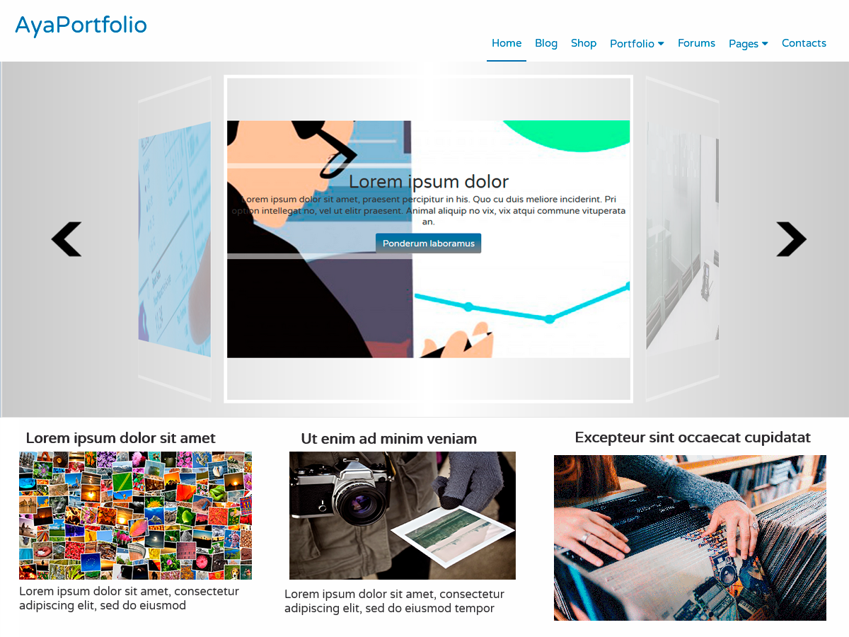 AyaPortfolio theme screenshot