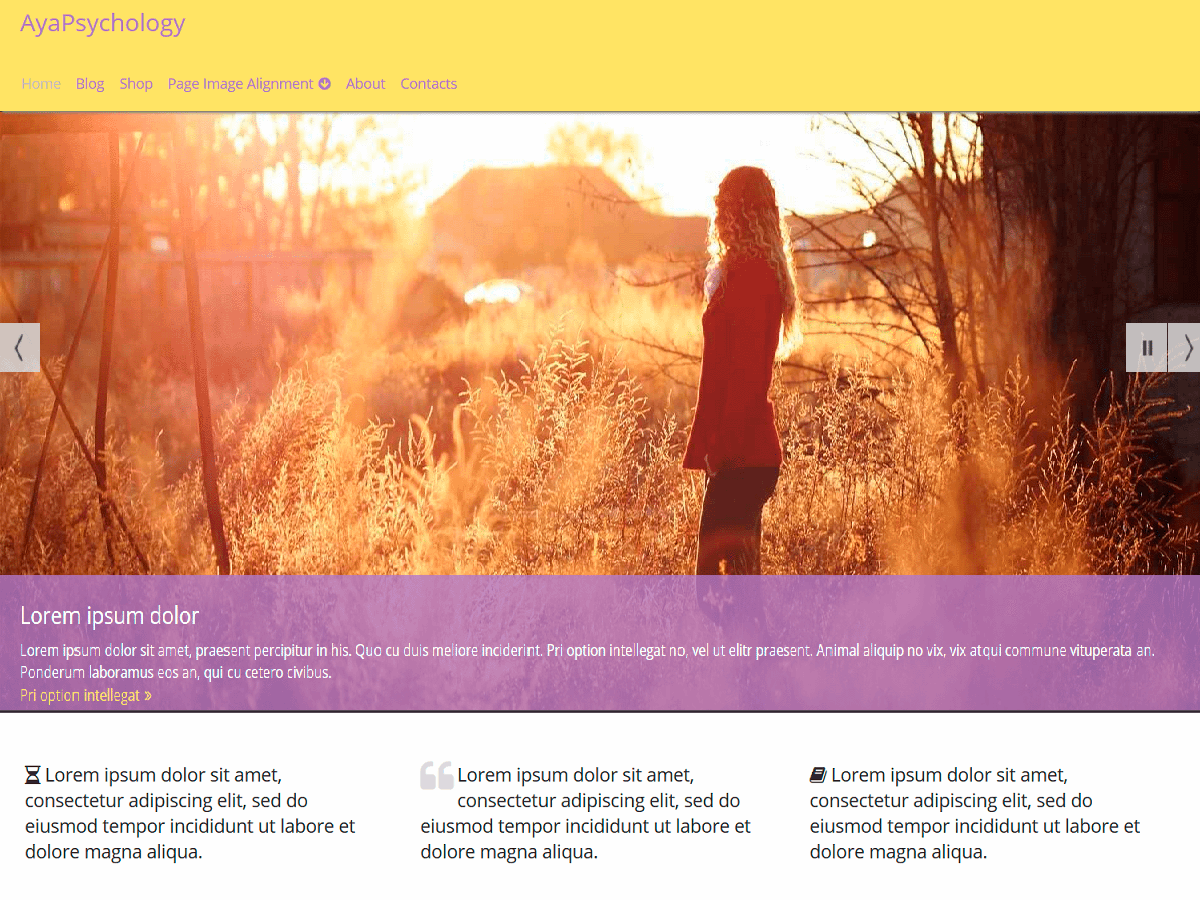 AyaPsychology theme screenshot