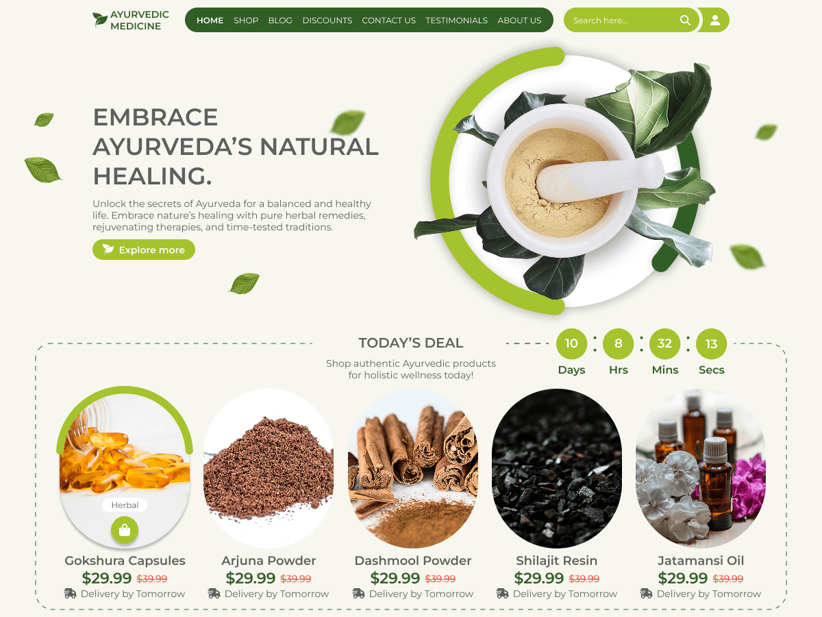 Ayurvedic Medicine theme screenshot