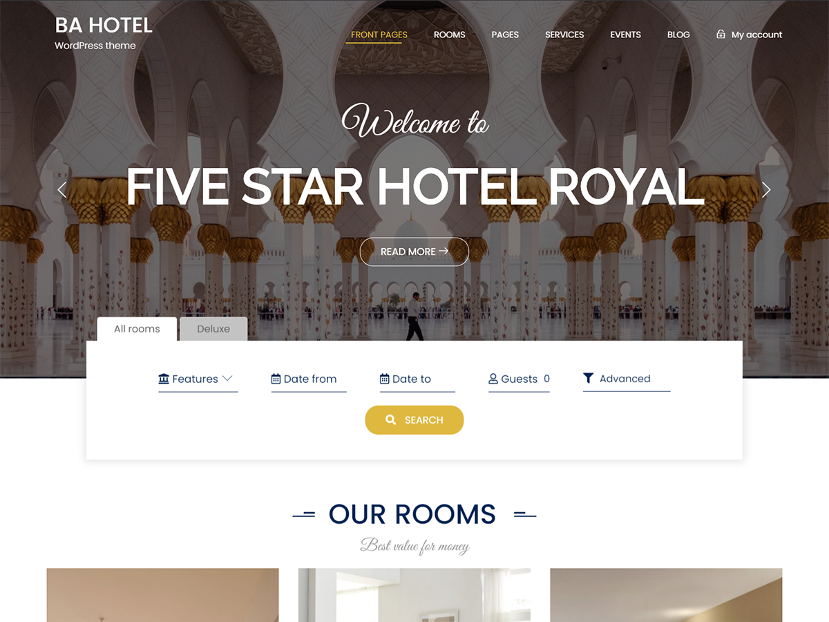 BA Hotel light theme screenshot