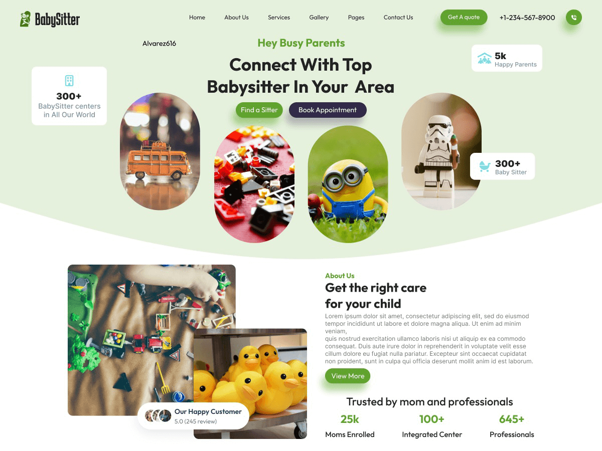 Babysitter Childcare theme screenshot