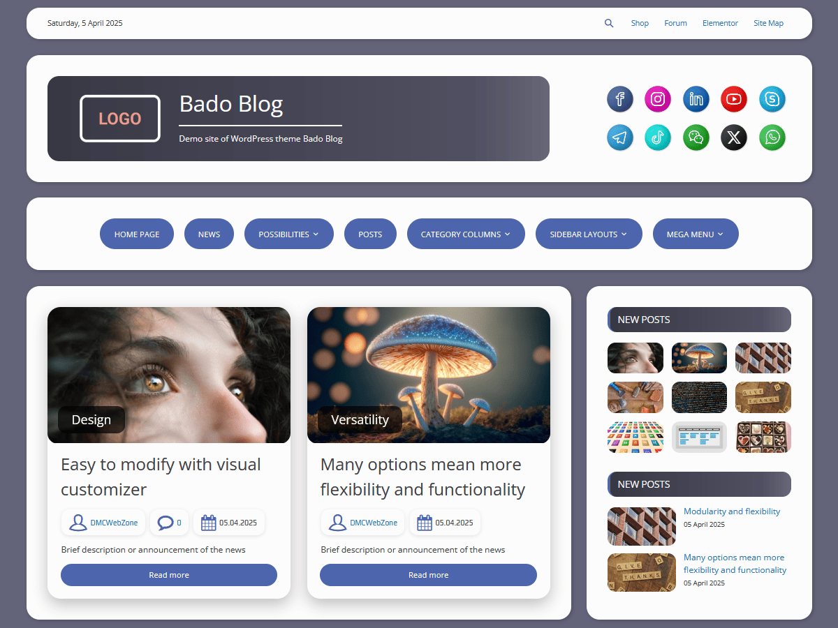 Bado Blog theme screenshot