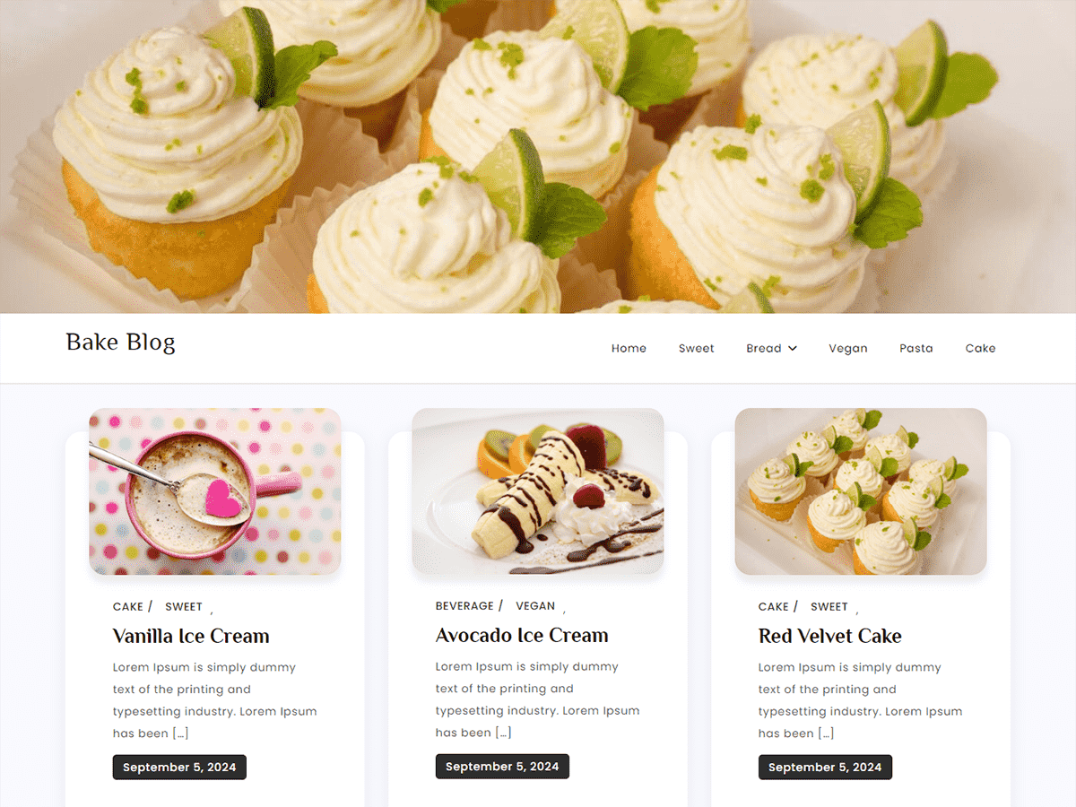 Bake Blog theme screenshot