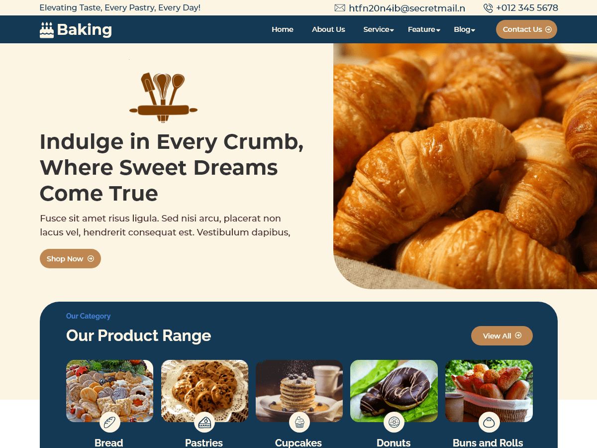 Baker Shop theme screenshot