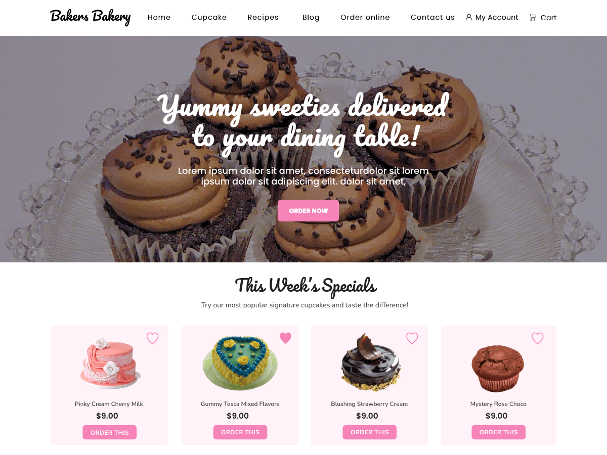 Bakers Bakery theme screenshot