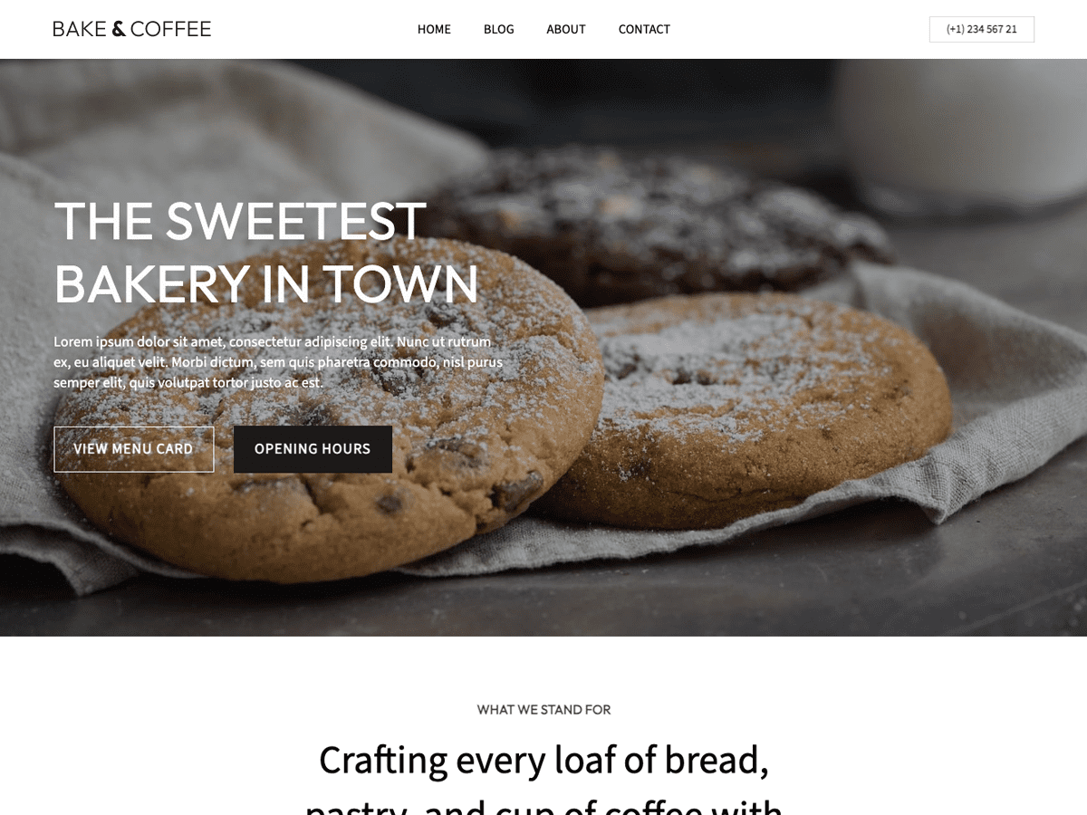 Bakery and Pastry theme screenshot