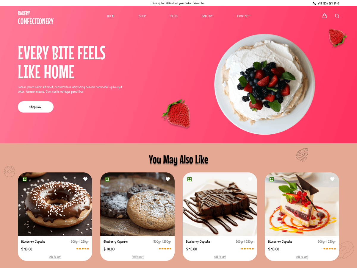Bakery Confectionery theme screenshot