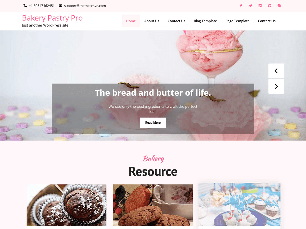 Bakery Pastry Lite theme screenshot
