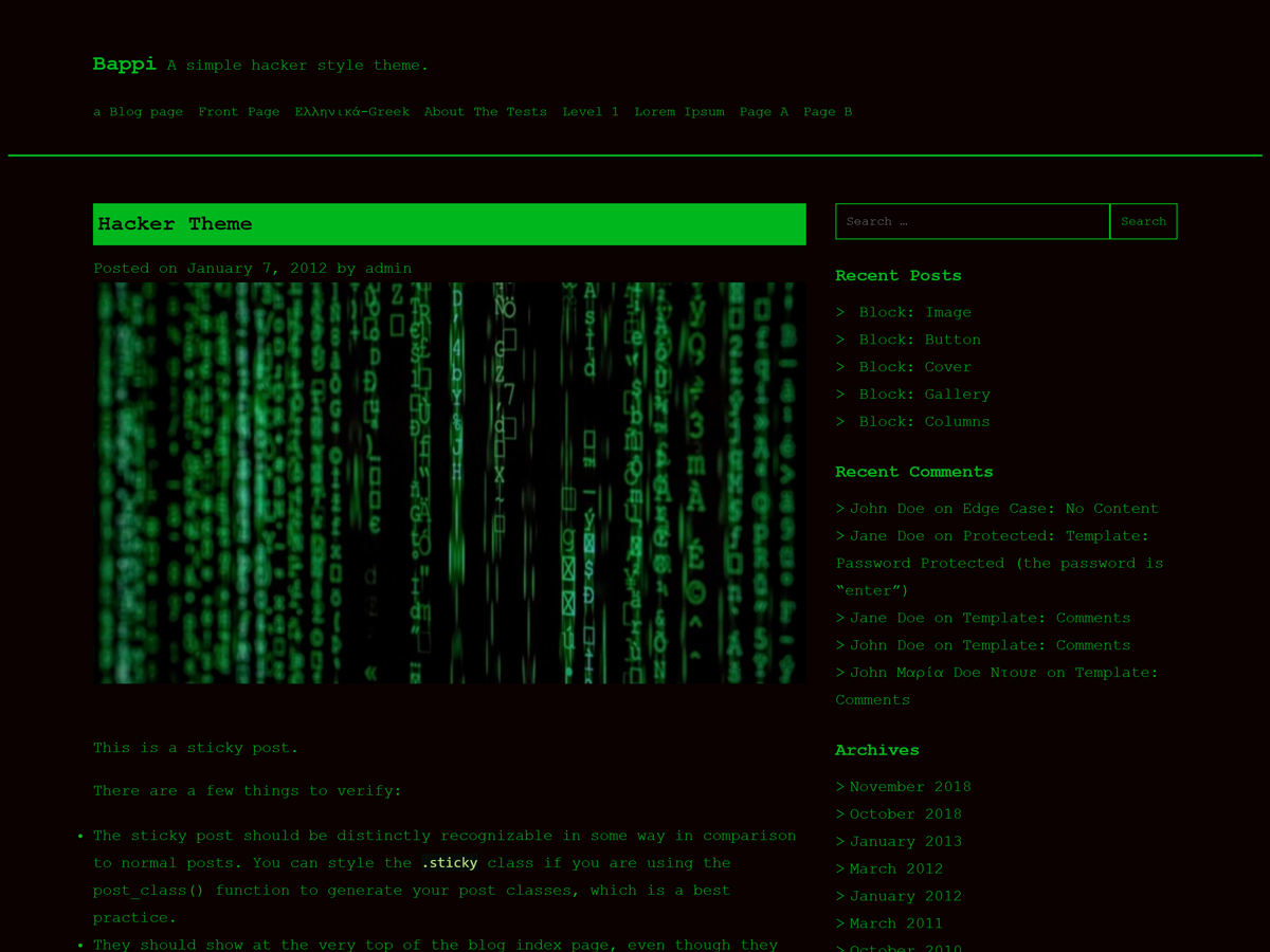 Bappi theme screenshot