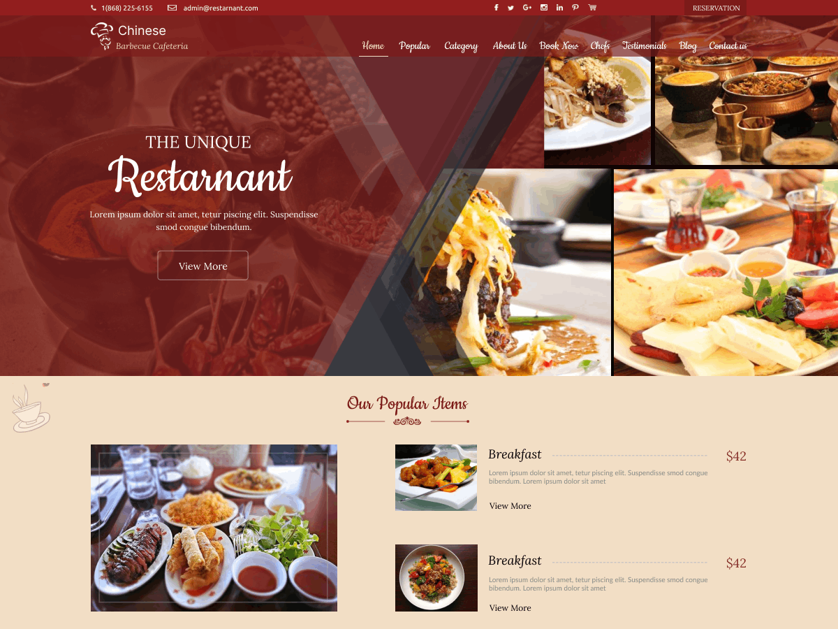 Barbecue Cafeteria theme screenshot