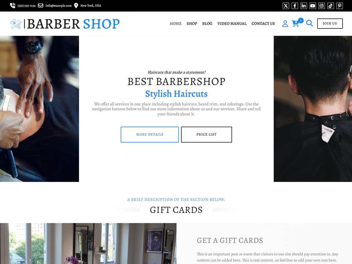 Barbershop: Barber theme screenshot