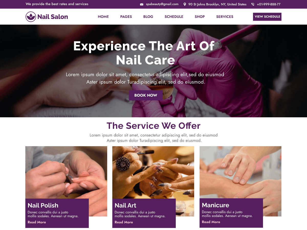 Barbershop Nail Salon theme screenshot