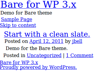 Bare theme screenshot