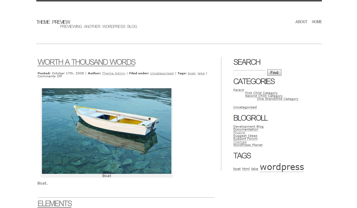 Basal theme screenshot