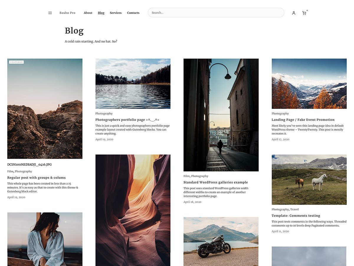 Basho theme screenshot