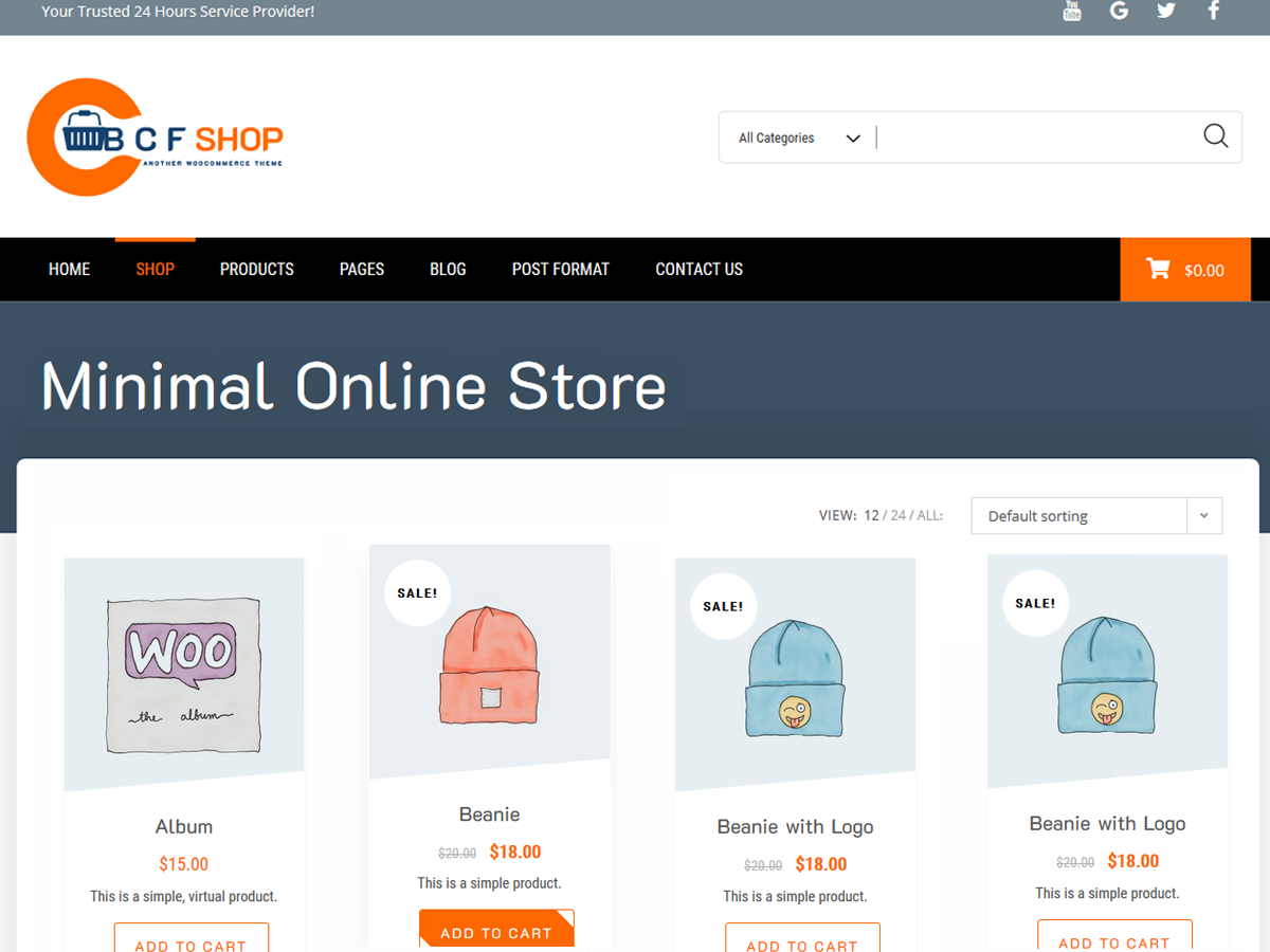 BCF Shop theme screenshot